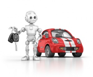 Robot buying a car.